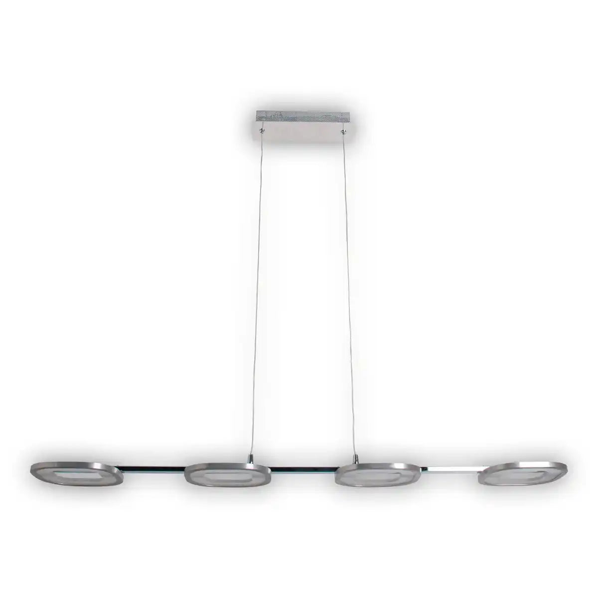 LED Pendelleuchte "BEAM" aus Metall und Kunststoff in Stahl-blank, mit integrierter LED