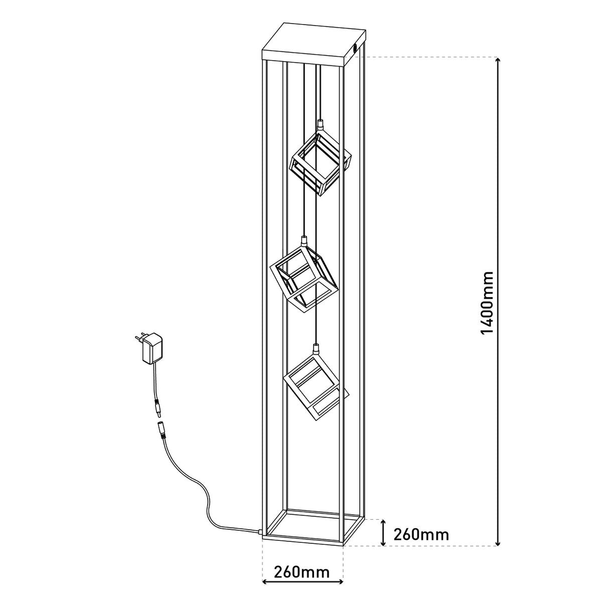 LED-Stehleuchte h: 140cm "TRIPOLIS"