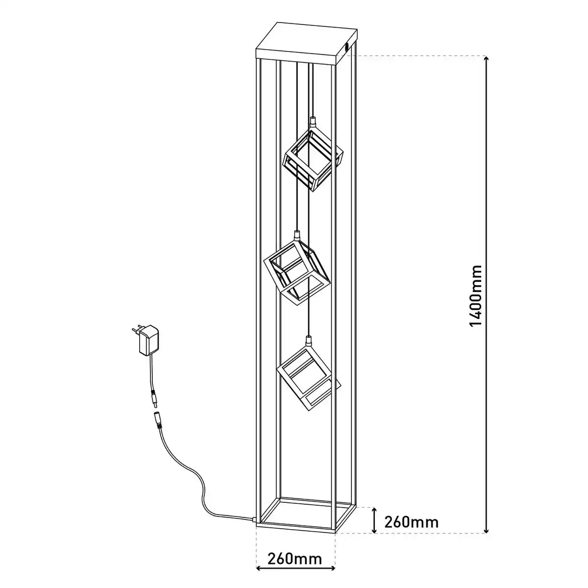 LED-Stehleuchte h: 140cm "TRIPOLIS"