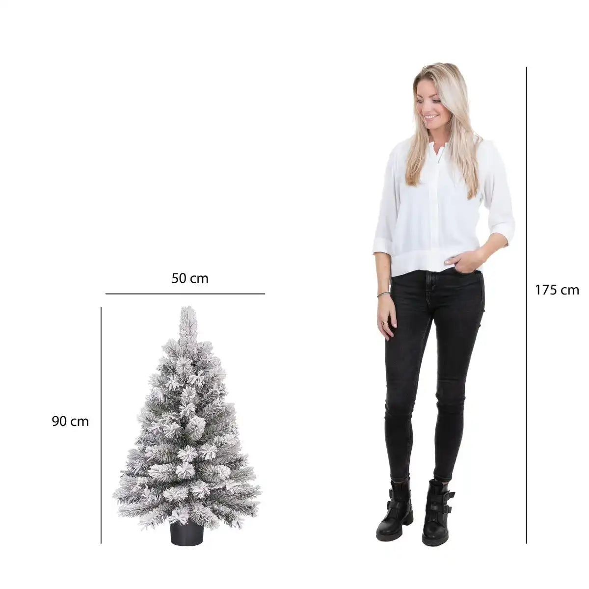 Dinsmore Künstlicher Weihnachtsbaum im Topf – H90 x Ø50 cm – Frosted Green