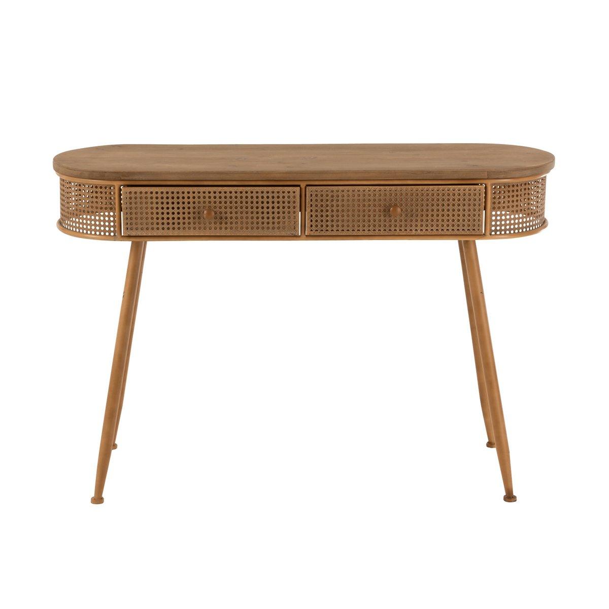 J-Line Konsole 2 Schubladen Metall/Holz Braun