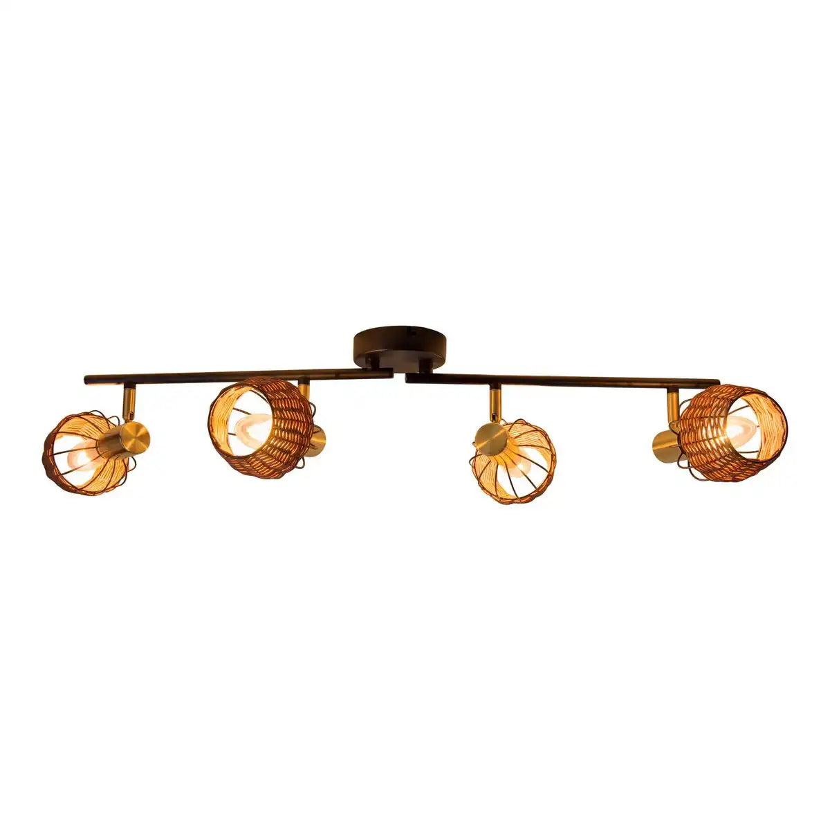 4er Deckenleuchte "CORBIS", Spot aus Metall in Schwarz, und Gold, mit E14-Fassung, für Esszimmer, Wohnzimmer, Diele oder Büro, Deckenlampe innen, 78 cm lang