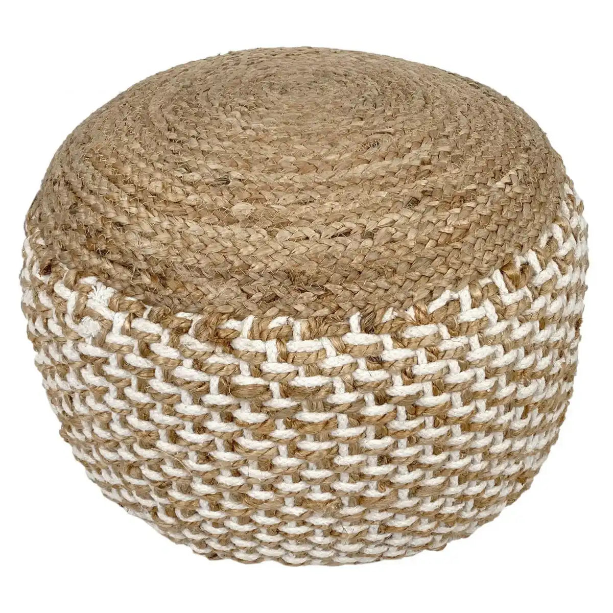 Sitzpouf Jute Sitzhocker rund 50x50 cm Sitzpouf Bodenkissen