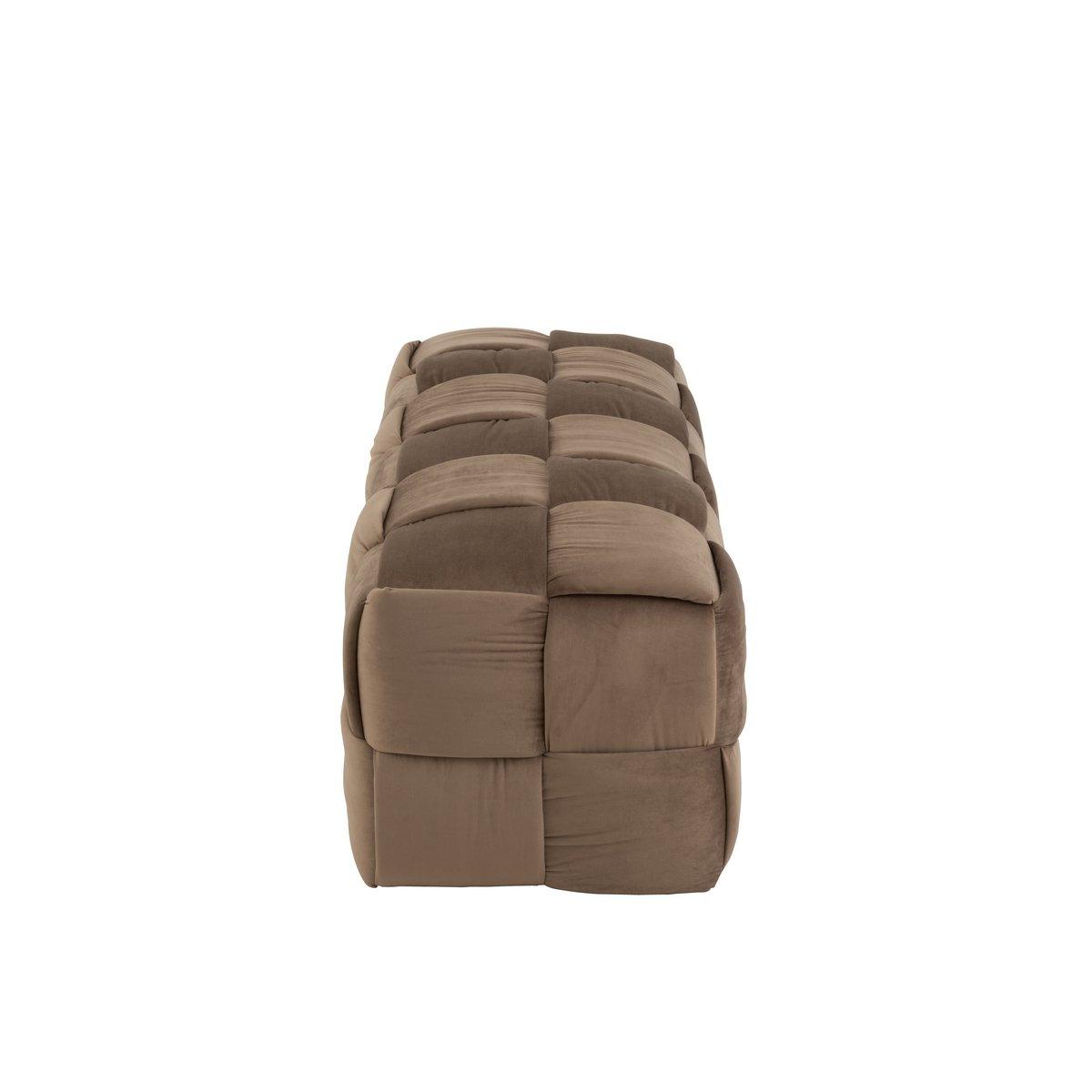 J-Line Pouf 3-Sitzer - Textil/Holz - Braun