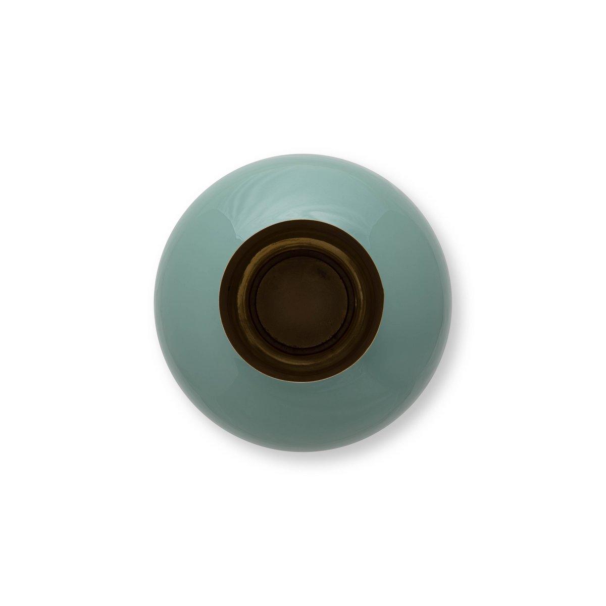 Vase aus Metall, groß, zartgrün, 31,5 x 42 cm