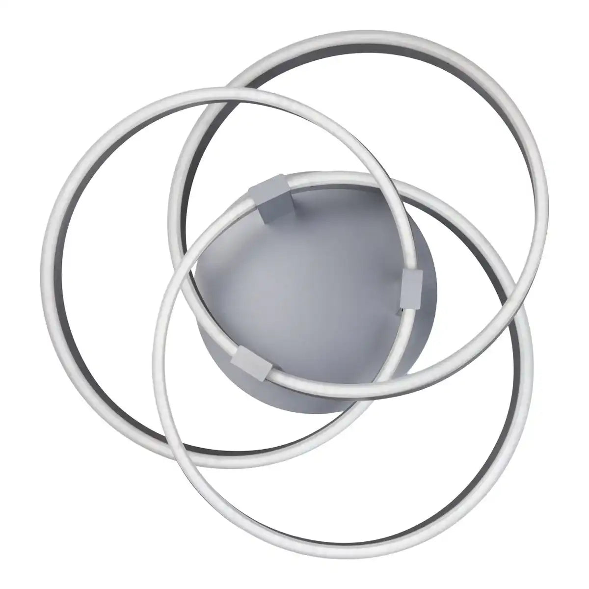 Smart Home LED Deckenleuchte "DIVORA" Ø 58cm, Deckenlampe aus Metall, Aluminium gebürstet und weißem Kunststoff, mit vielen Funktionen, fest verbauten LEDs, Beleuchtung für Wohnzimmer, Esszimmer Büro oder Diele
