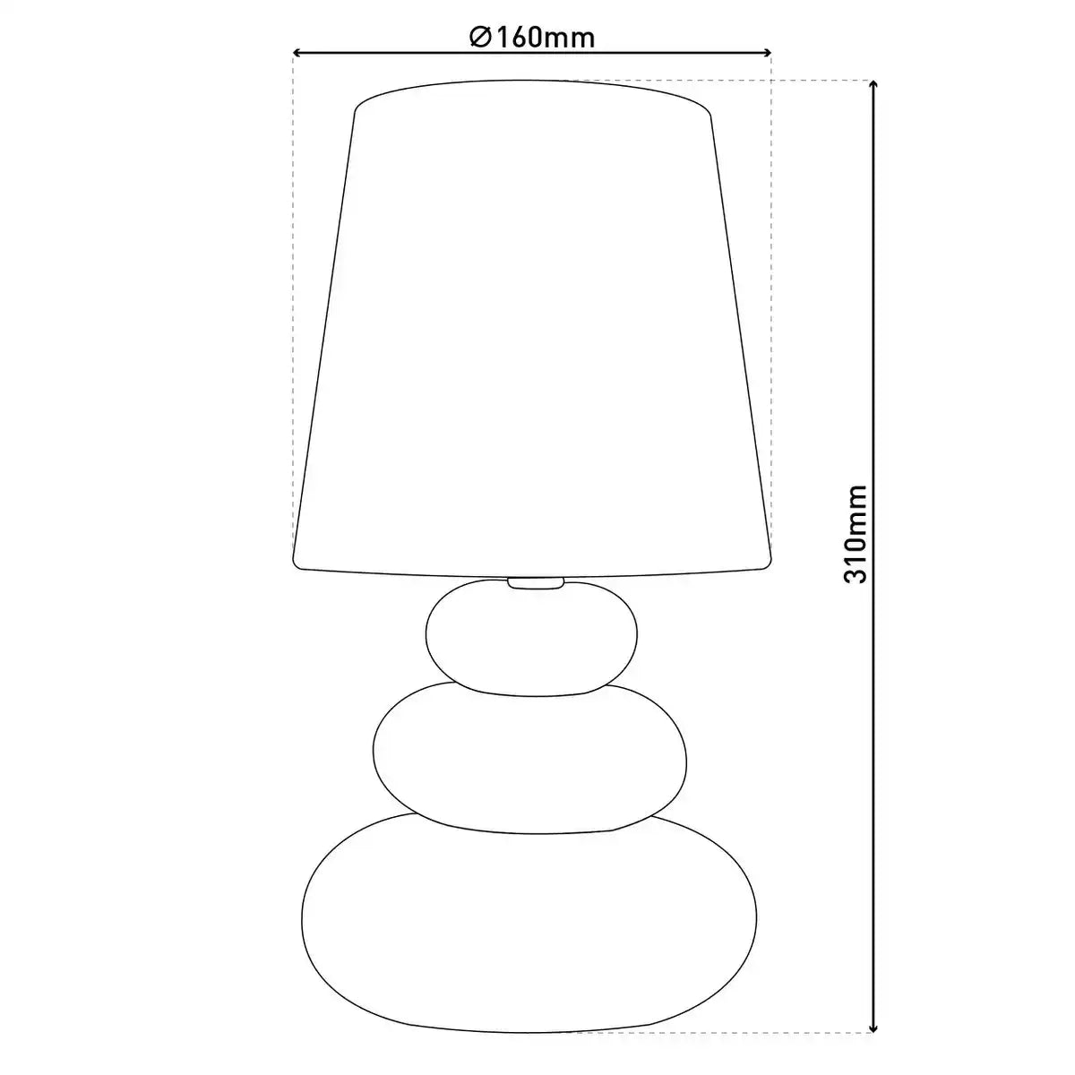 Keramik Tischleuchte "STONEY", Tischlampe aus Keramik und Textil in Schwarz,-Gold, mit E14-Fassung, Tischlampe für Esszimmer, Wohnzimmer, Diele oder Büro, oder als Nachttischlampe, 31 cm hoch