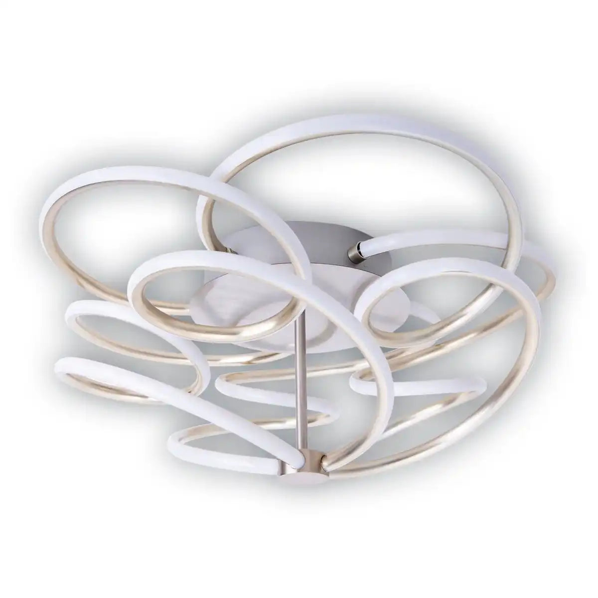 LED Deckenleuchte "RIZADO" Ø: 57cm aus Metall in satin-nickel und Kunststoff, mit fest verbauten LEDs, Beleuchtung für Wohnräume und Büro.