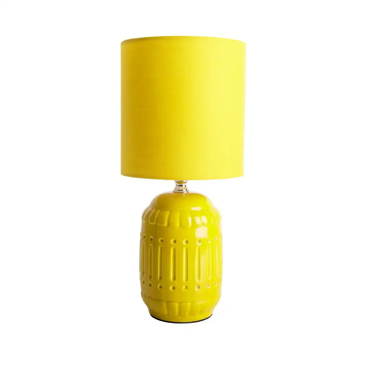 Keramik Tischleuchte "ERIDA", Tischlampe aus Keramik, gelb, mit E14-Fassung, für Esszimmer, Wohnzimmer, Diele oder Büro, Tischleuchten innen