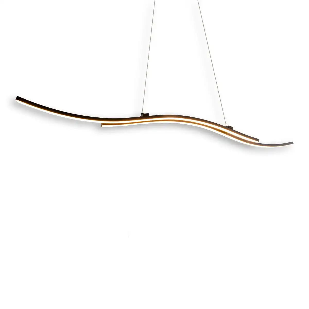 LED-Pendelleuchte "ONDA", Hängelampe aus Metall und Kunststoff in Schwarz, mit fest verbauten LEDs, Beleuchtung für Wohnzimmer, Esszimmer oder Büro, 96 cm lang