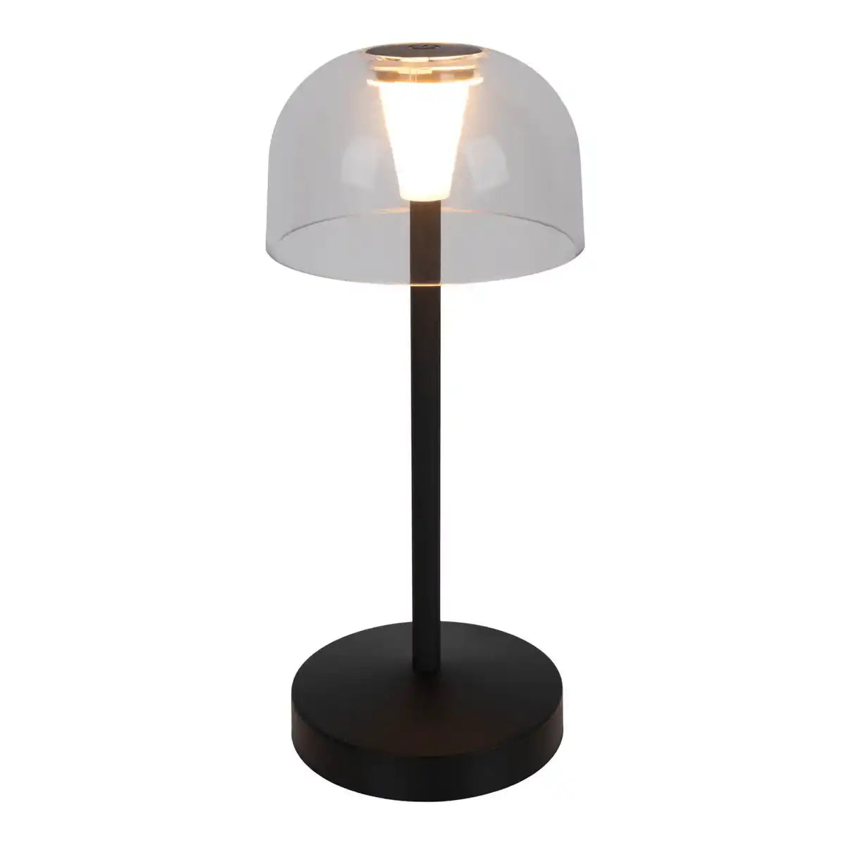 2er-Set LED-Akku-Tischleuchte "Gomba" für Außen und Innen, aus Metall und Kunststoff in Schwarz , 18,5 cm hoch
