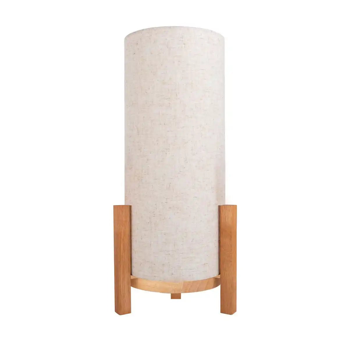 Akkutischleuchte "MADITA" 48 cm hoch, in Weiß/Natur, mit integrierter LED, dimmbar mit Berührungssensor