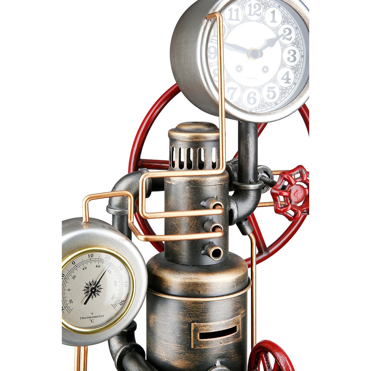 Spardose; Stand-/ Tischuhr Pratos H.42,5 cm
