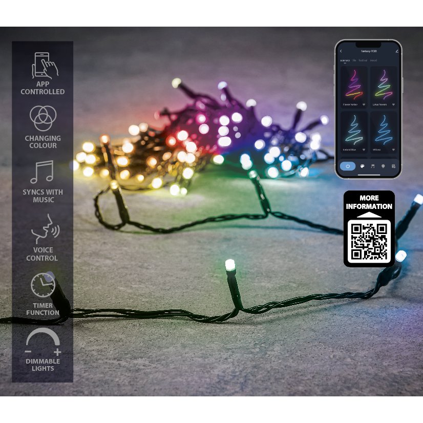 Weihnachtsbaumbeleuchtung mit 200 LED-Lichtern – L2000 cm – RGB