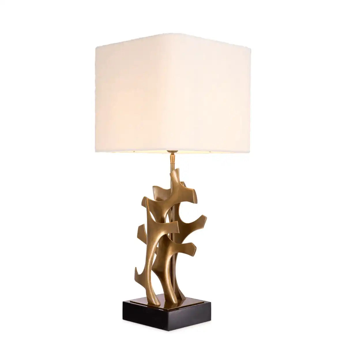Agape Glamourösen Tischleuchte Bronze Messing Sockel aus Granit Handarbeit - HomeDesign Knaus