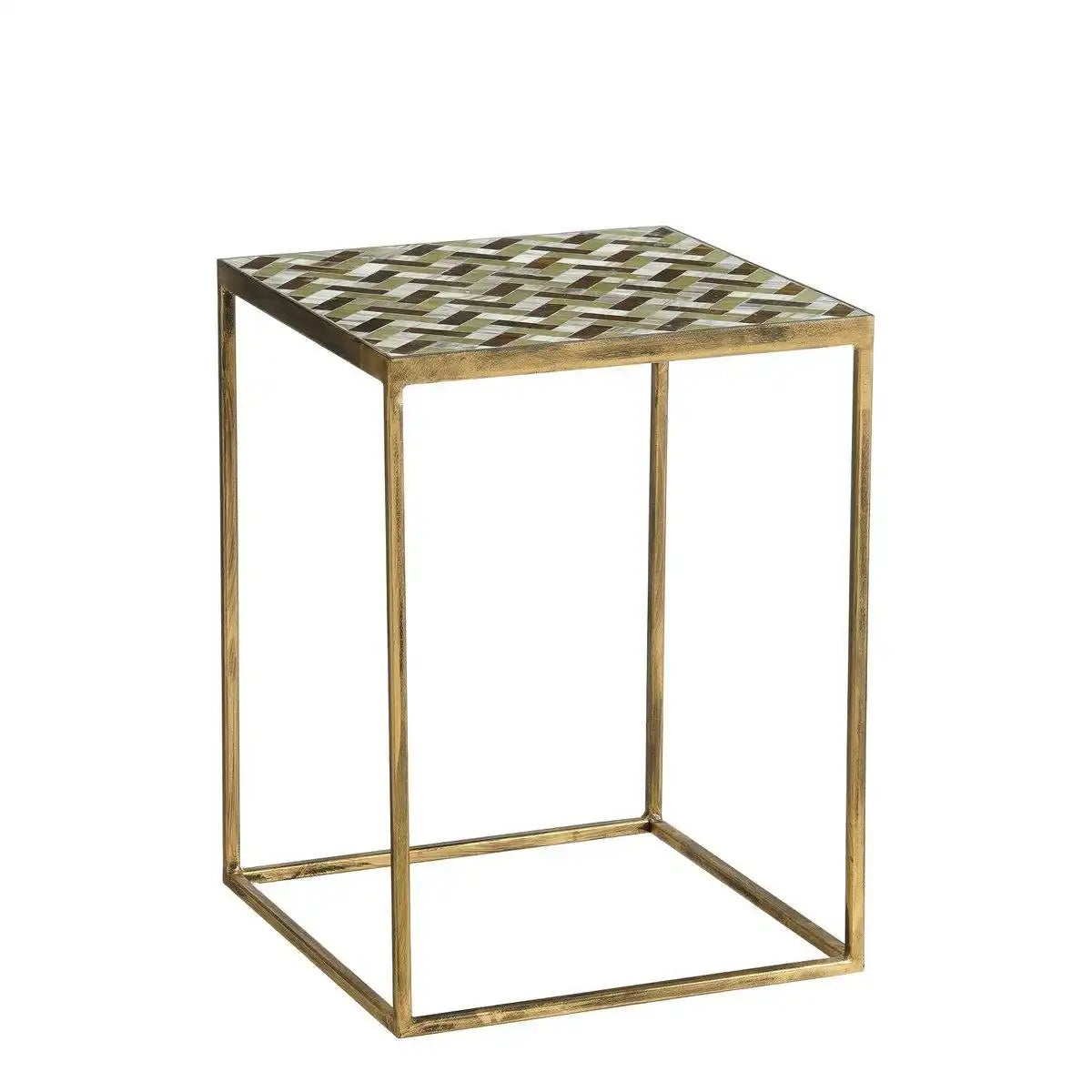 Alanza -Seitentisch außerhalb - Set von 2 - L38 x B38 x H48 cm - Metall - Grün - HomeDesign Knaus