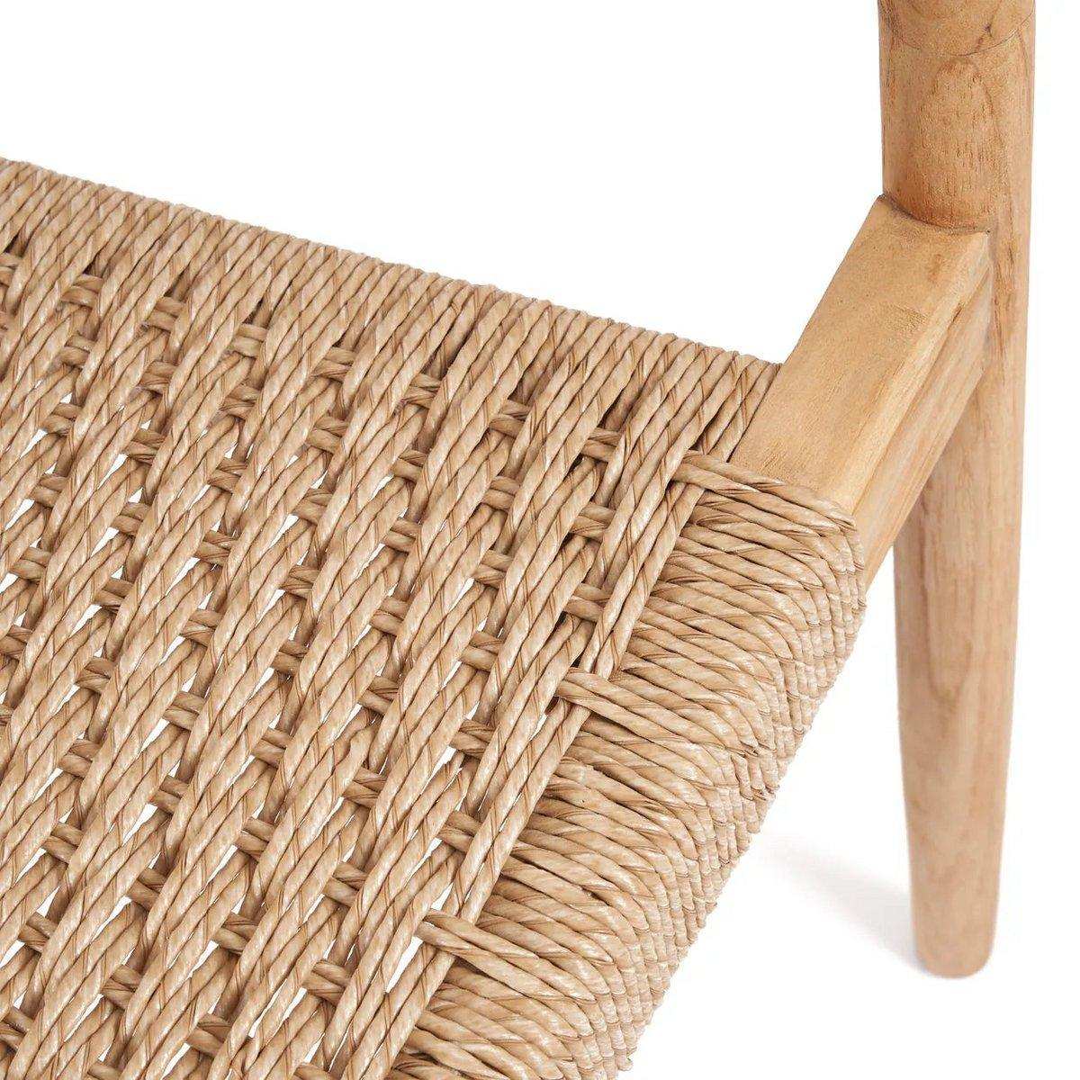 Amaya Esszimmerstuhl Natur Echtholz geflochten Retro - HomeDesign Knaus