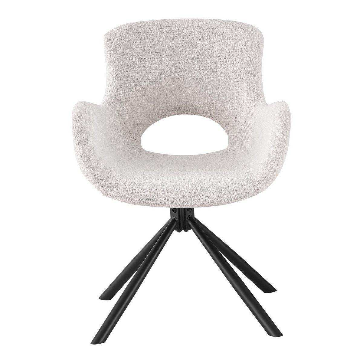 Amorim Dining Chair – Esszimmerstuhl, in cremefarbenem Bouclé mit Drehgelenk - HomeDesign Knaus