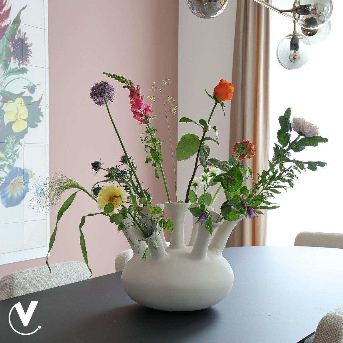 Amsterdam 7 Elfenbein Blumenvase Stahl Vase - HomeDesign Knaus