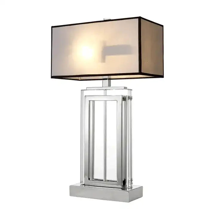 Arlington Glamourösen Silber Tischlampe Kristallglas Handarbeit - HomeDesign Knaus