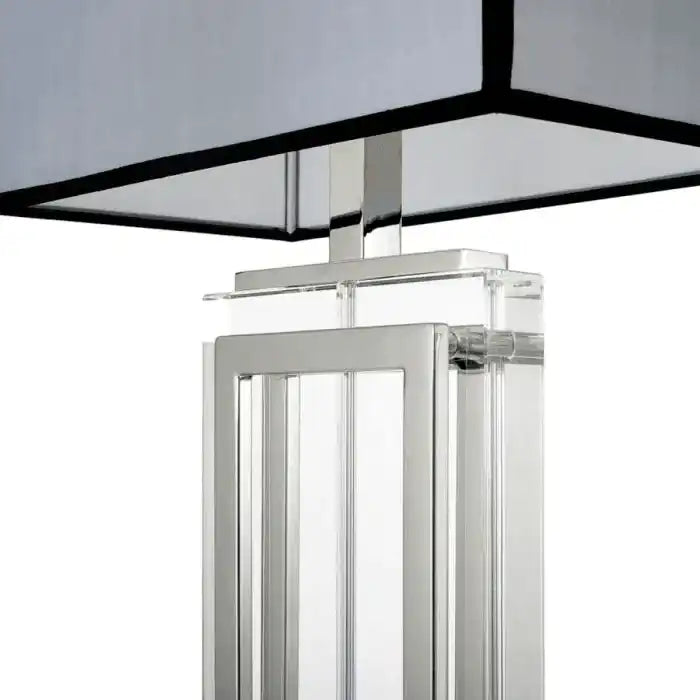 Arlington Glamourösen Silber Tischlampe Kristallglas Handarbeit - HomeDesign Knaus