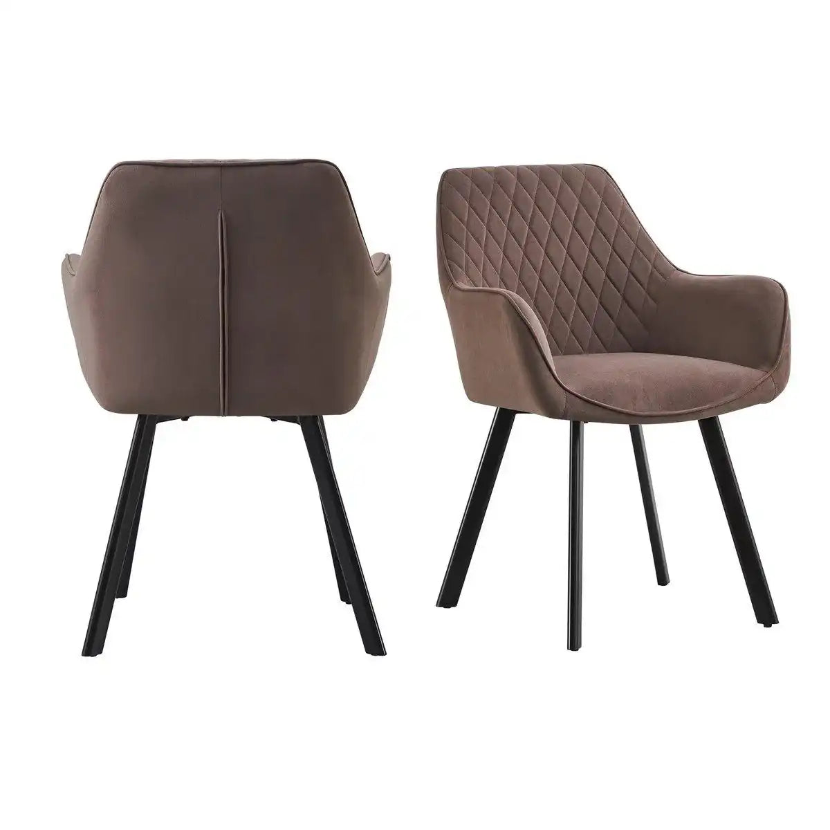 Armlehnstuhl 2er Set Braun - HomeDesign Knaus