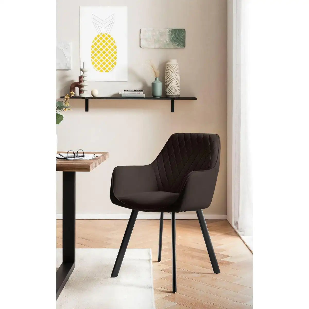 Armlehnstuhl 2er Set Braun - HomeDesign Knaus