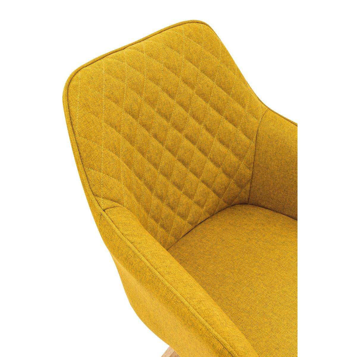 Armlehnstuhl 2er Set curry-gelb Textil - HomeDesign Knaus