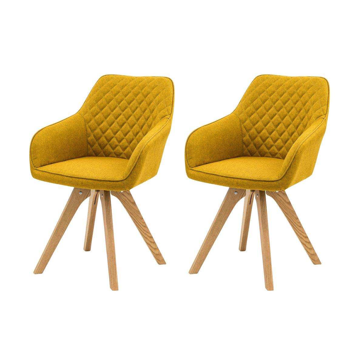 Armlehnstuhl 2er Set curry-gelb Textil - HomeDesign Knaus