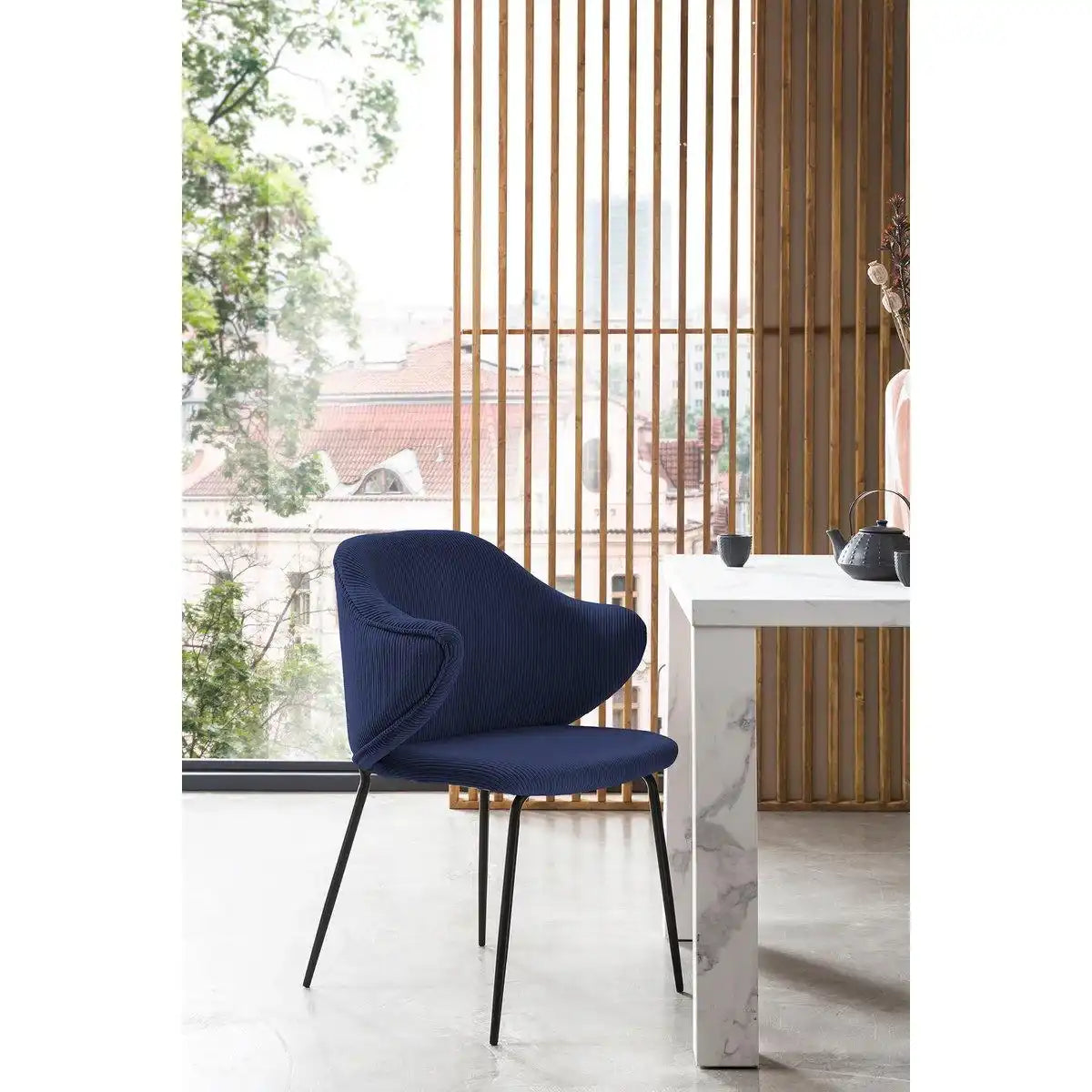 Armlehnstuhl 2er Set Dunkelblau - HomeDesign Knaus