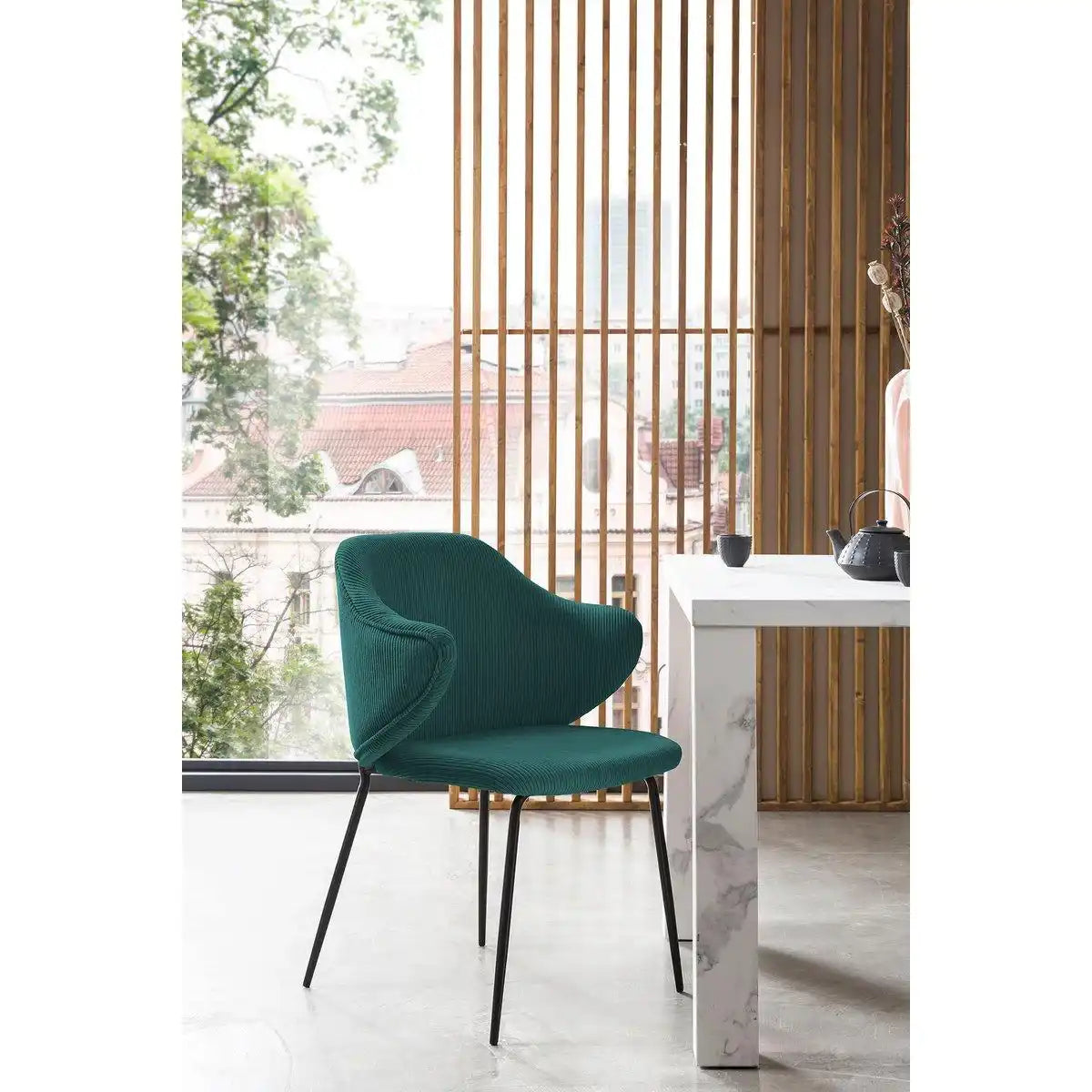 Armlehnstuhl 2er Set Dunkelgrün - HomeDesign Knaus