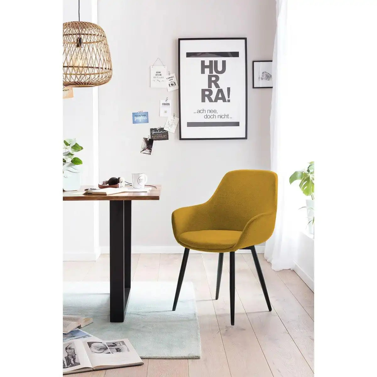 Armlehnstuhl 2er Set Gelb - HomeDesign Knaus
