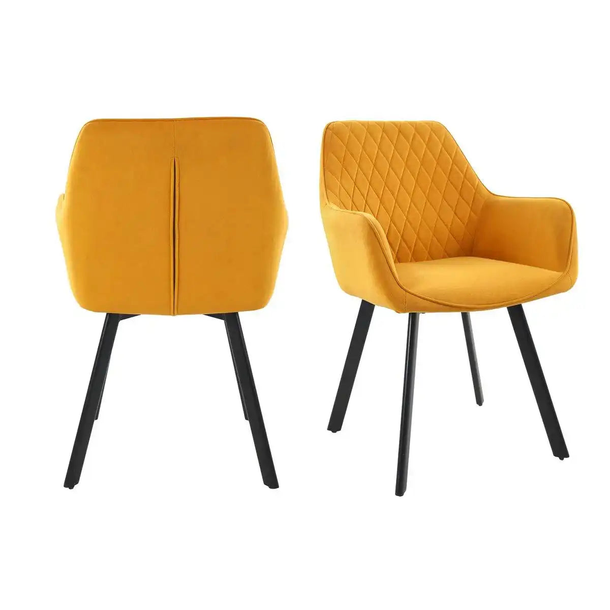 Armlehnstuhl 2er Set Gelb - HomeDesign Knaus