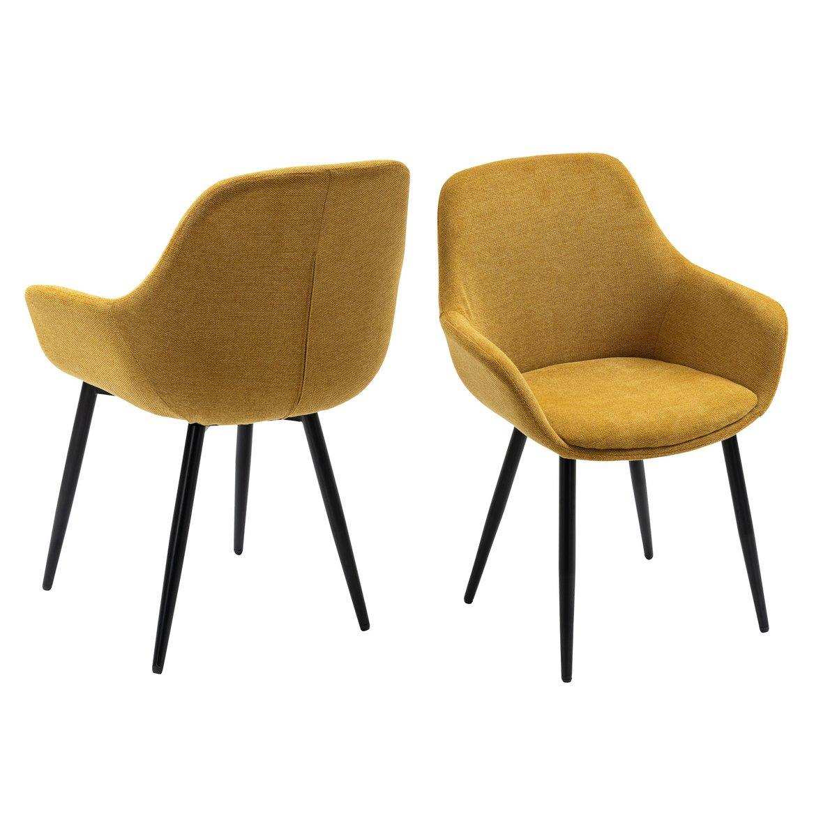 Armlehnstuhl 2er Set Gelb - HomeDesign Knaus