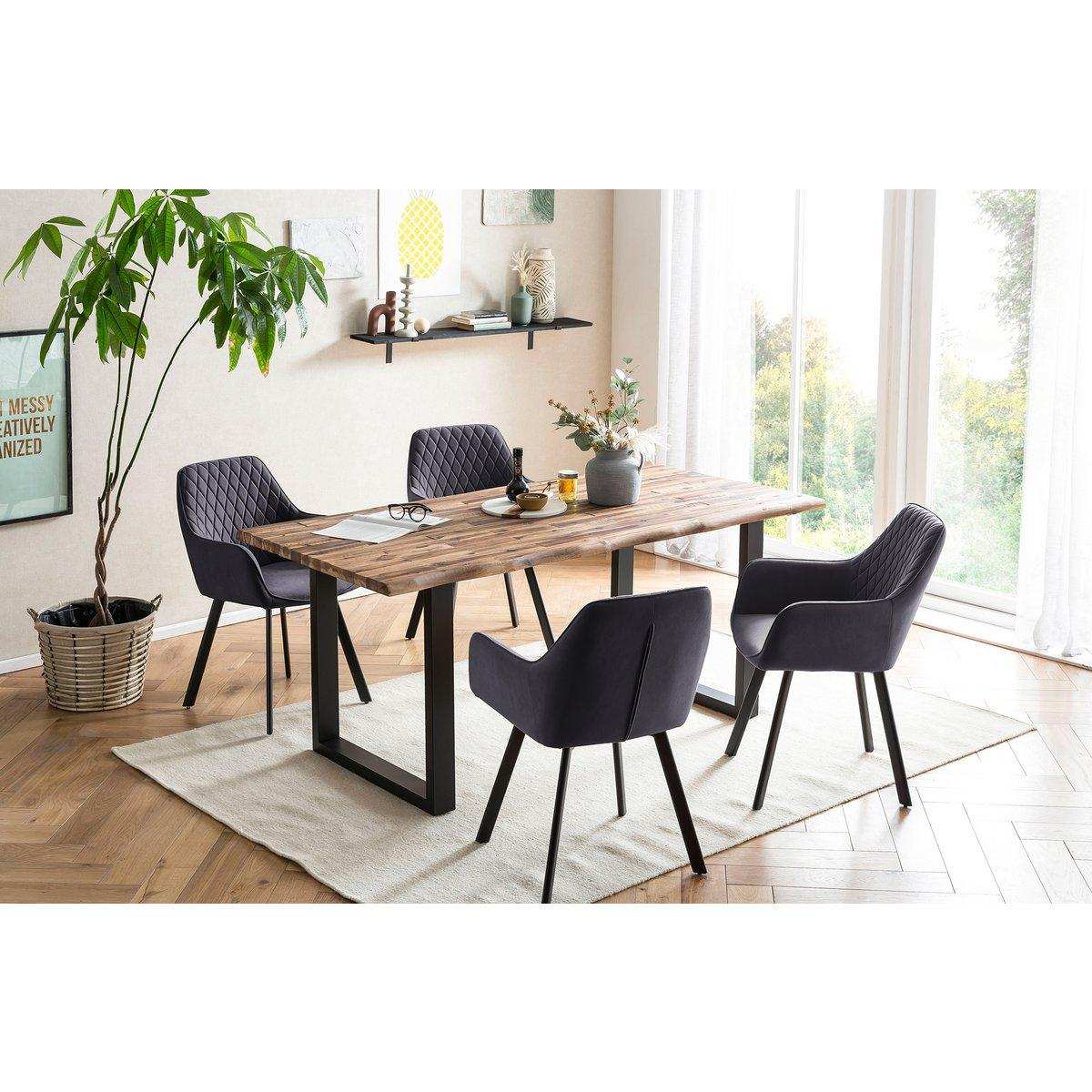 Armlehnstuhl 2er Set Grau - HomeDesign Knaus