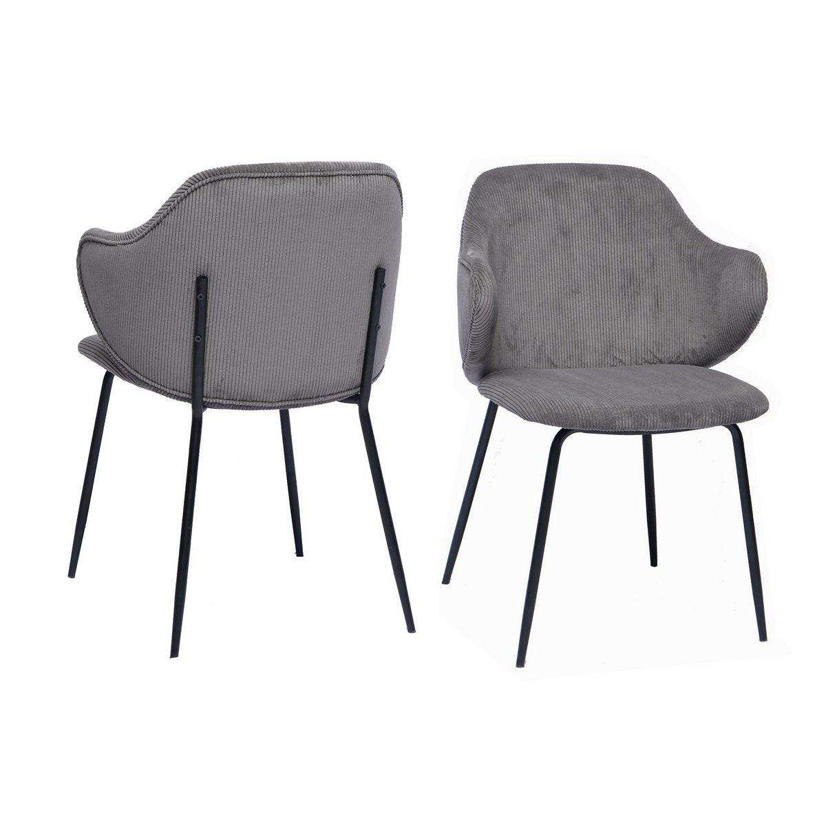 Armlehnstuhl 2er Set Grau - HomeDesign Knaus