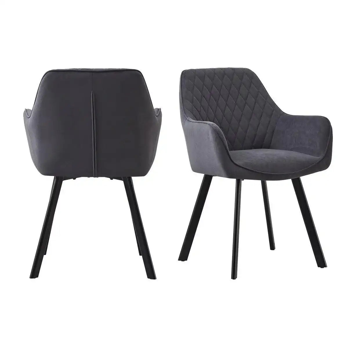 Armlehnstuhl 2er Set Grau - HomeDesign Knaus