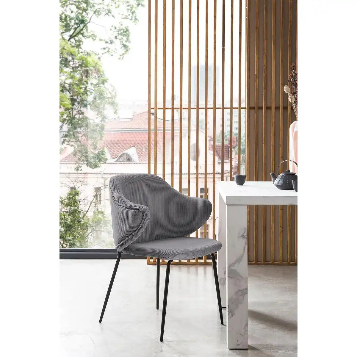 Armlehnstuhl 2er Set Grau - HomeDesign Knaus