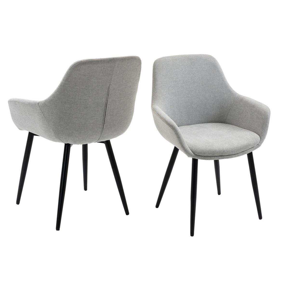 Armlehnstuhl 2er Set Hellgrau - HomeDesign Knaus