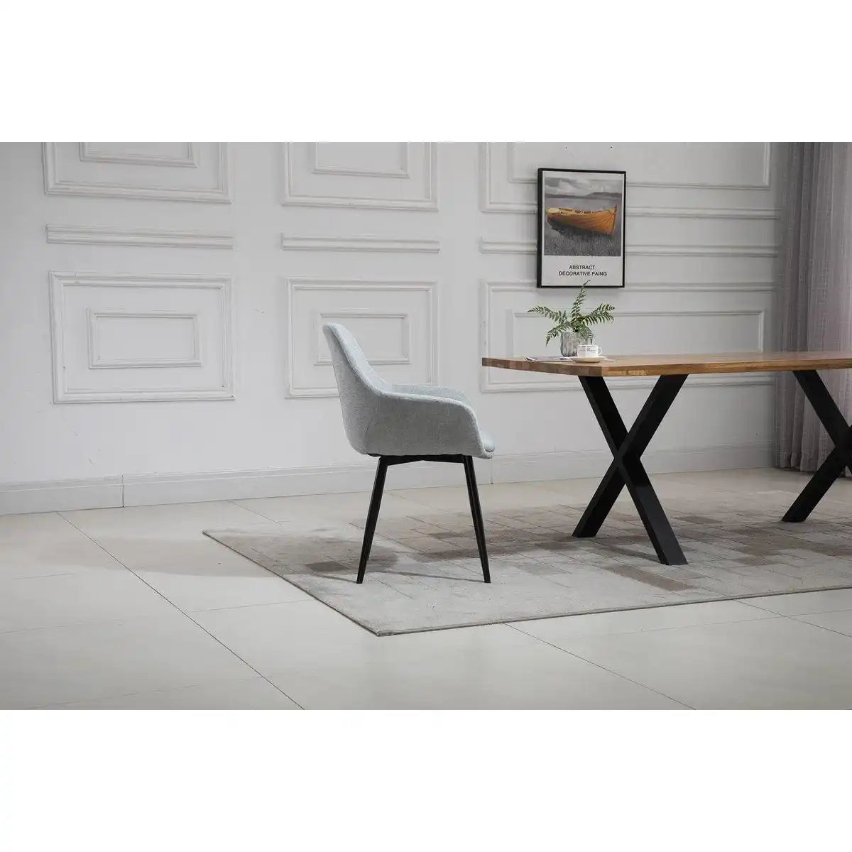 Armlehnstuhl 2er Set Hellgrau - HomeDesign Knaus