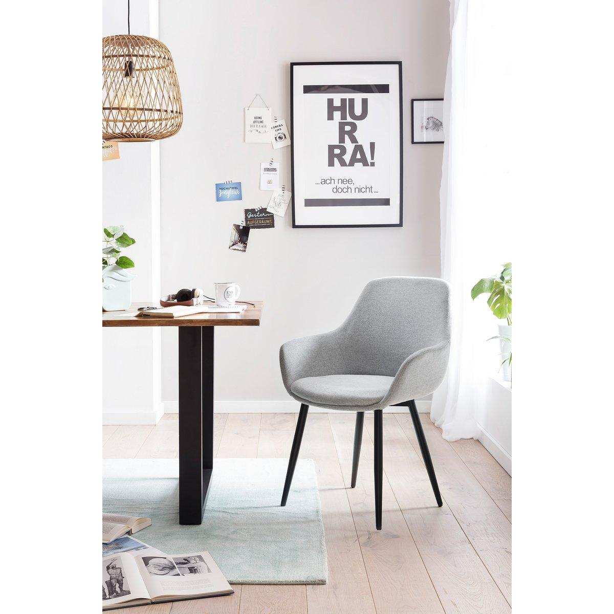 Armlehnstuhl 2er Set Hellgrau - HomeDesign Knaus