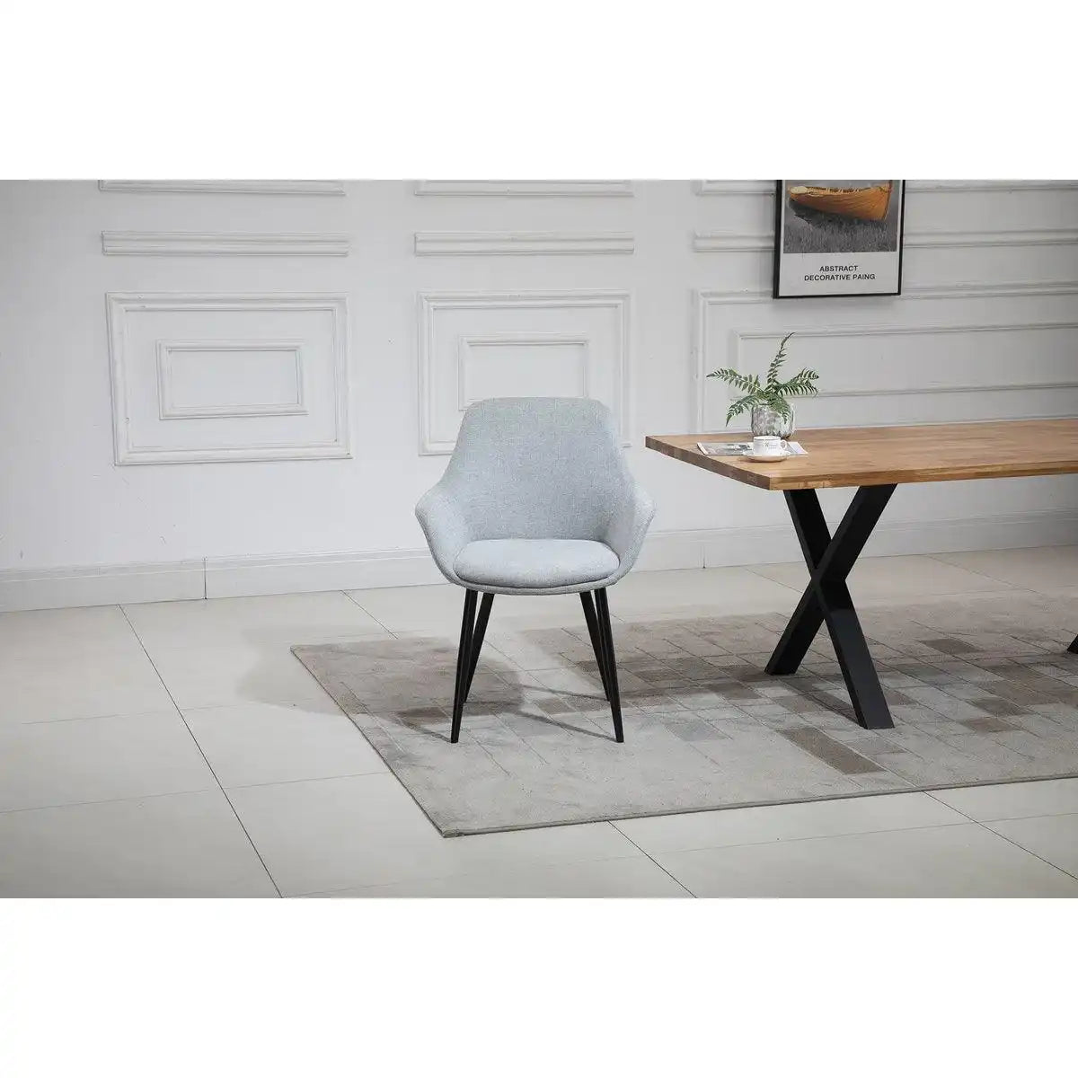 Armlehnstuhl 2er Set Hellgrau - HomeDesign Knaus