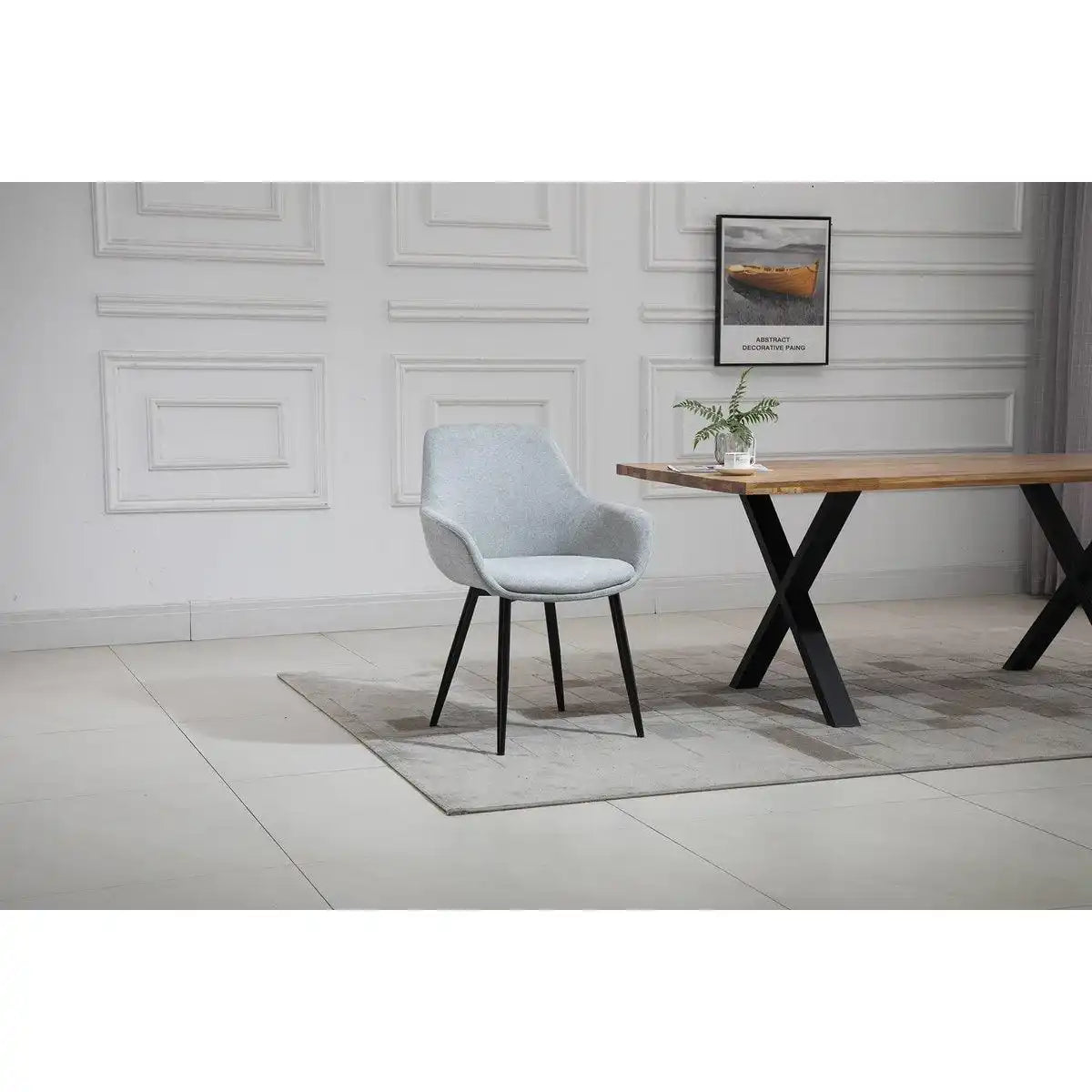 Armlehnstuhl 2er Set Hellgrau - HomeDesign Knaus