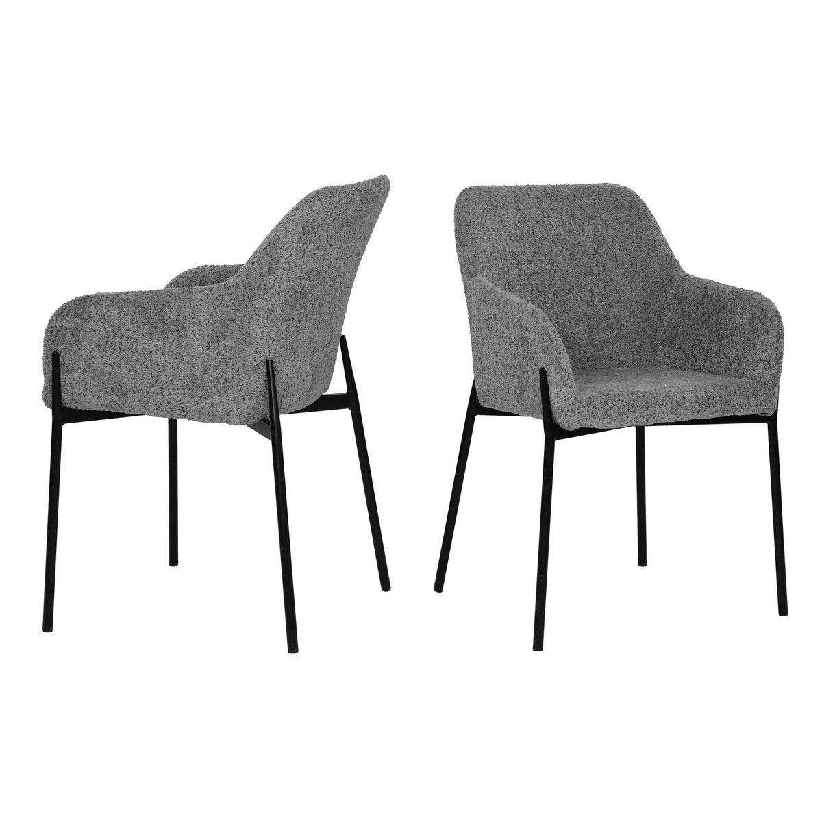 Armlehnstuhl 2er Set mit Bouclé-Bezug - HomeDesign Knaus