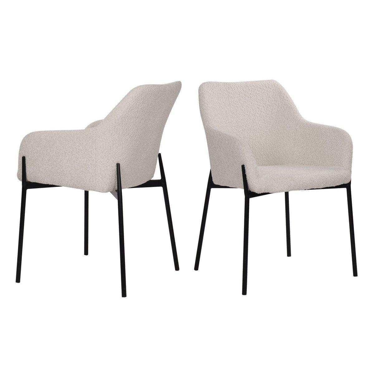 Armlehnstuhl 2er Set mit Bouclé-Bezug - HomeDesign Knaus