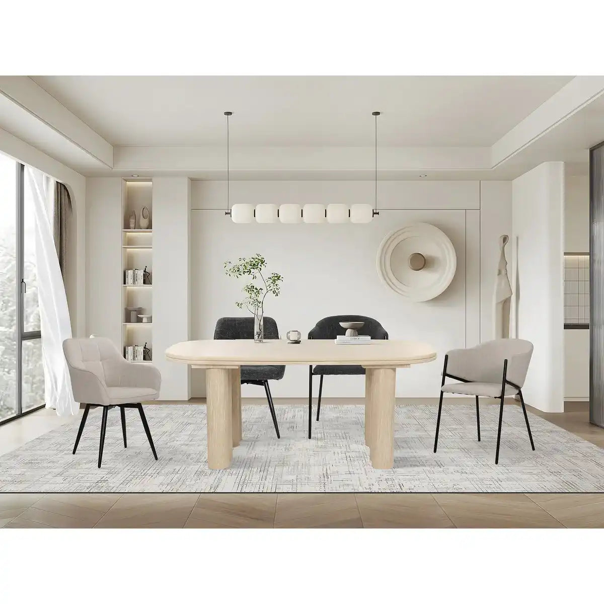 Armlehnstuhl 2er Set mit Strukturstoff - HomeDesign Knaus