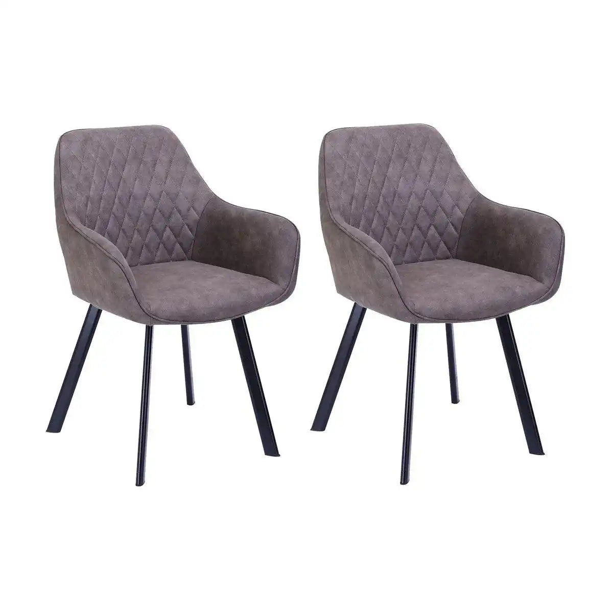 Armlehnstuhl 2er Set taupe Microfaser - HomeDesign Knaus