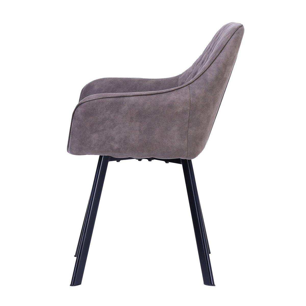 Armlehnstuhl 2er Set taupe Microfaser - HomeDesign Knaus