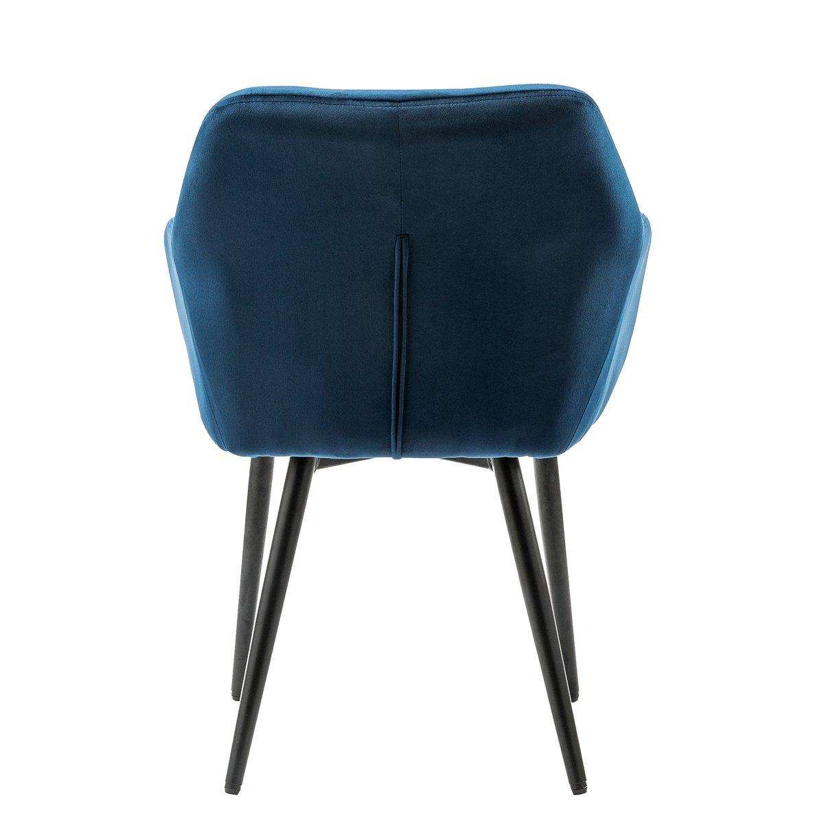 Armlehnstuhl blau Samt - HomeDesign Knaus