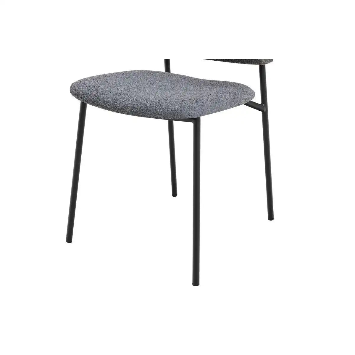 Armlehnstuhl Bouclé 2er Set Dunkelgrau - HomeDesign Knaus